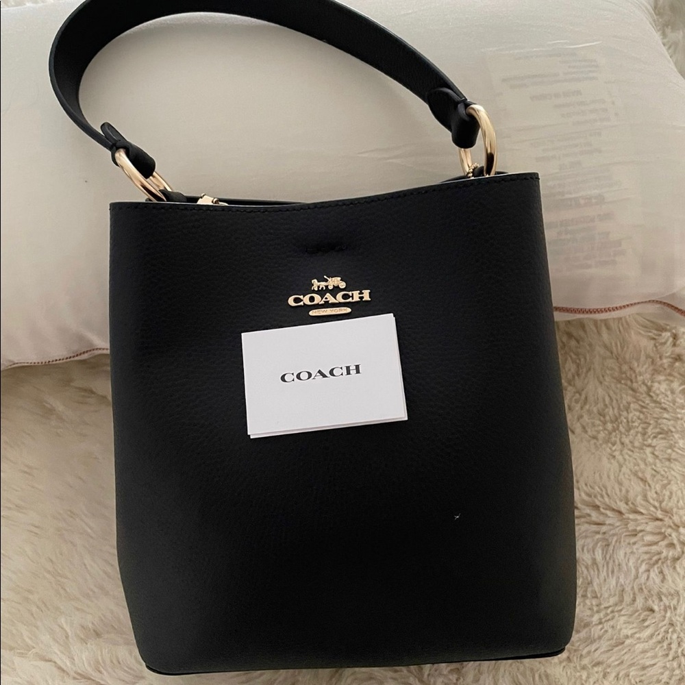 black coach mini bucket bag